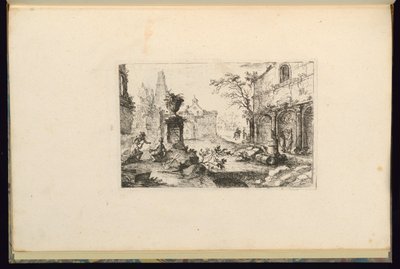 Ontwerp van een landschap met ruïnes door François de Cuvilliés the younger