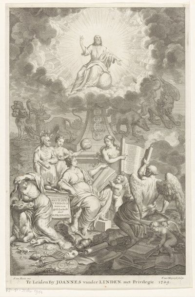 Allegorie op Oude en Nieuwe Testament (Het O. en N. Verbond aan een geschakelt door H. Prideaux) door François van Bleyswijck
