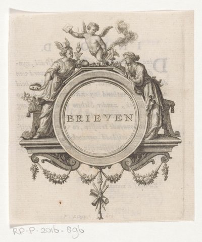 Allegorische figuur en schrijvende vrouw door François van Bleyswijck