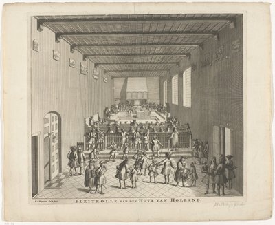 Hof van Holland in zitting, ca. 1700 door François van Bleyswijck