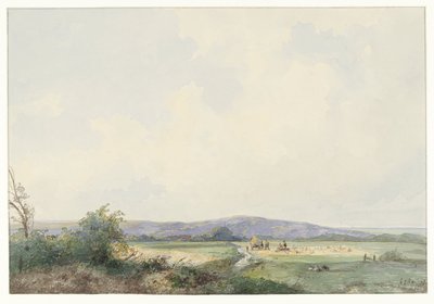 Landschap met weiden, bij de duinen door Frans Arnold Breuhaus de Groot