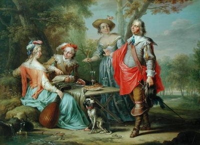 Picknick in het park door Frans Christoph Janneck