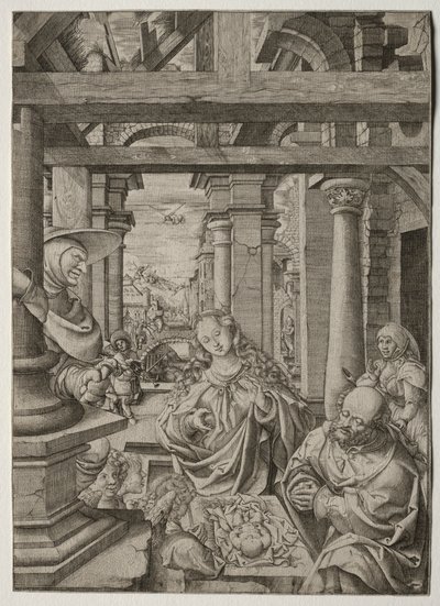 Aanbidding van de herder, ca. 1522-1525 door Frans Crabbe van Esplegem