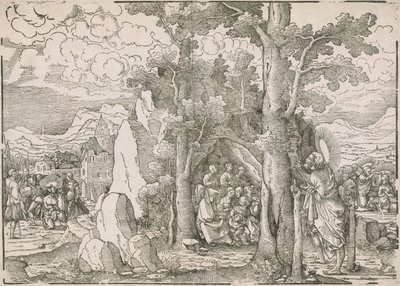 Landschap met scènes uit het leven van Sint Jan de Doper door Frans Crabbe van Espleghem