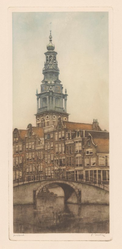 Zuiderkerk in Amsterdam door Frans Everbag (signed by artist)