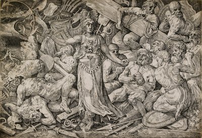 Victoria omringd door Gevangenen en Trofeeën, 1552 door Frans Floris