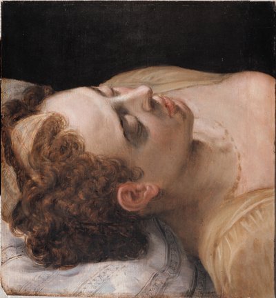 Studiehoofd van een liggende vrouw door Frans Floris the Elder