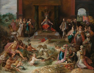 Allegorie op de abdicatie van keizer Karel V in Brussel door Frans Francken (II)