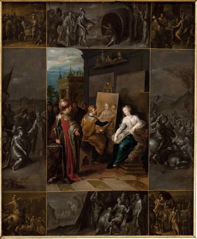 Apelles schildert Campaspe door Frans Francken d.Y.
