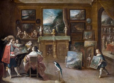 Een bezoek aan de kunsthandelaar door Frans Francken the Younger