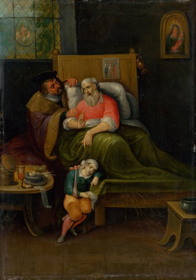 De zieken bezoeken Zeven werken van barmhartigheid, ca. 1620 door Frans Francken the Younger