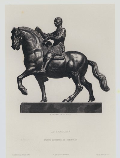 Bronzen ruiterstandbeeld van de Italiaanse Renaissance condottiero Gattemalata, door Donatello door Frans Gaillard