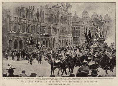 De burgemeester van Brussel, de historische processie door Frans Gaillard