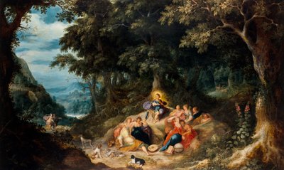 Apollo en de negen muzen door Frans & Govaerts Abraham (1589 1626) Francken