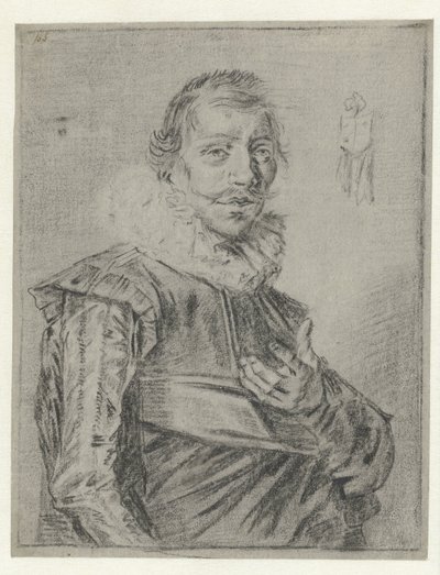 Portret van een jongeman met de hand vooruitgestoken door Frans Hals (manner of)