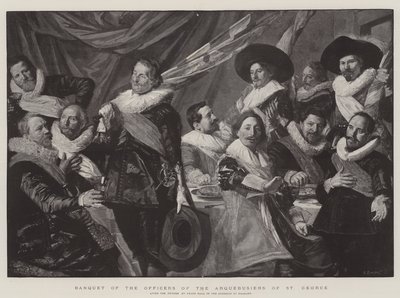 Banket van de Officieren van de Arquebusiers van St. George door Frans Hals