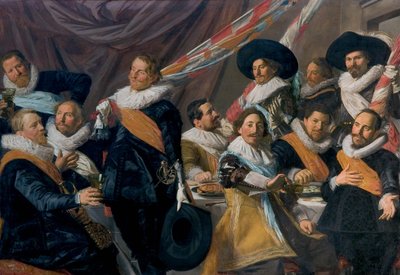 Banket van de officieren van de St George Burgerwacht door Frans Hals