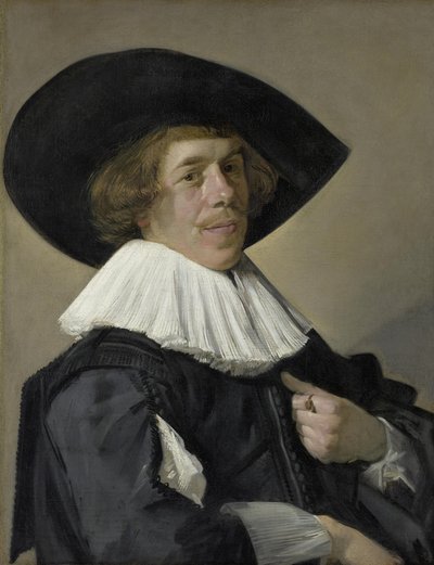 Duits: Bildnis eines Mannes Portret van een man, waarschijnlijk Jan Miense Molenaer door Frans Hals