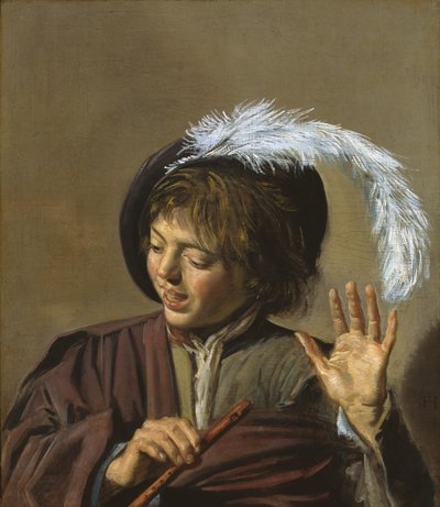 Jongen met fluit door Frans Hals