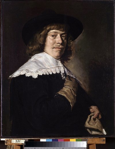 Portret van een man met een handschoen door Frans Hals