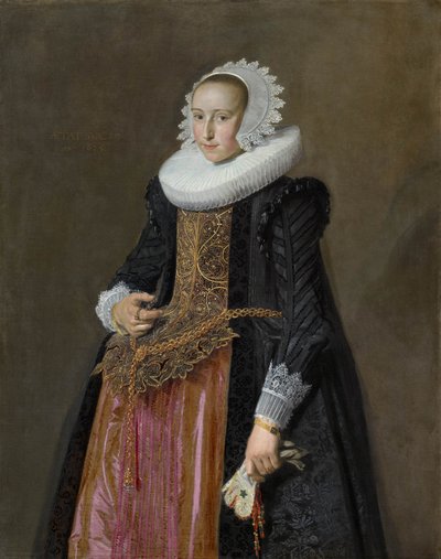 Portrait of Aletta Hanemans (1606-1653) door Frans Hals