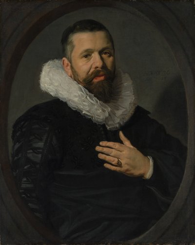 Portret van een bebaarde man met een kraag, 1625 door Frans Hals