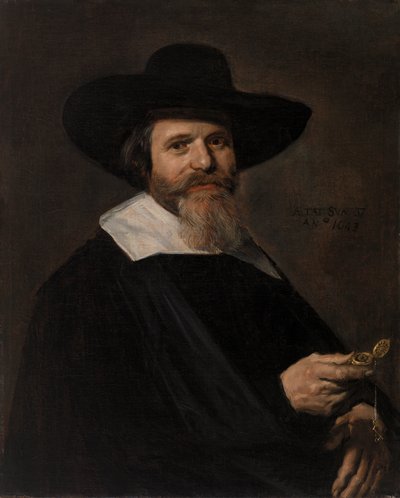 Portret van een man met een horloge door Frans Hals