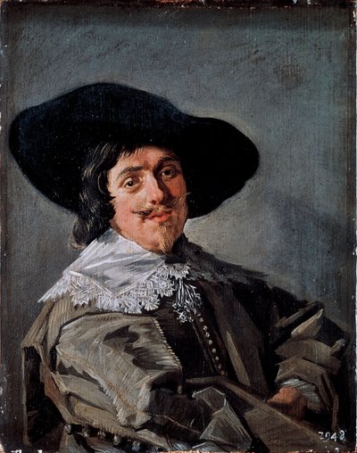 Portret van een man in een geel-grijze jas door Frans Hals