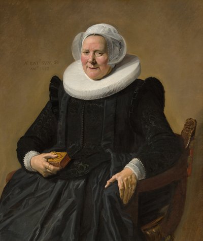 Portret van een vrouw van zestig jaar door Frans Hals