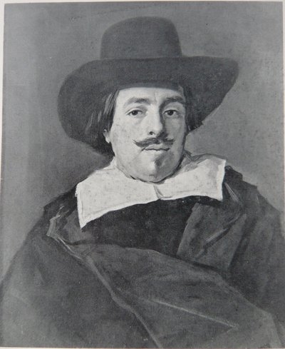 Portret van een man die naar voren kijkt door Frans Hals