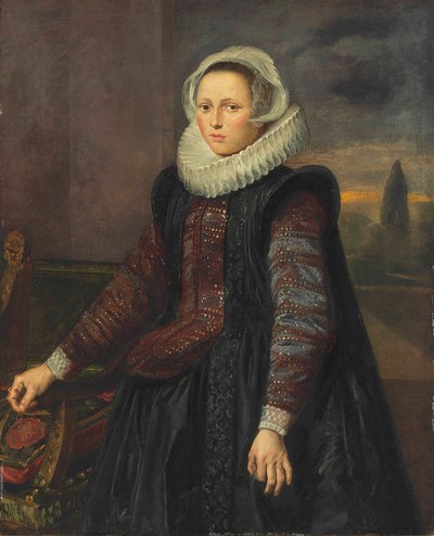 Portret van een jonge vrouw door Frans Hals
