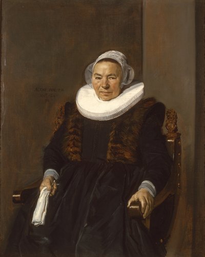 Portret van een Oudere Vrouw, traditioneel genoemd Mevrouw Bodolphe door Frans Hals