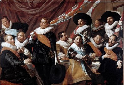 Het banket van de officieren van het Schutterskorps van Sint-Joris van Haarlem door Frans Hals