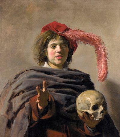 Jonge Man met een Schedel Vanitas, 1627 door Frans Hals