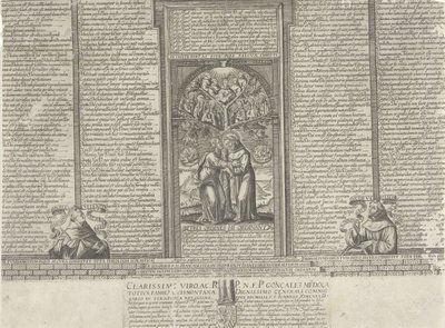 Christus en de heilige Franciscus bij een boom met heiligen door Frans Heylan