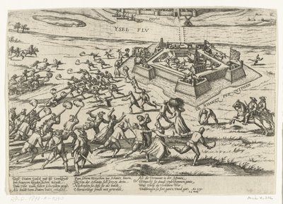 Inname van de schans bij Zutphen, 1591 door Frans Hogenberg (workshop of)