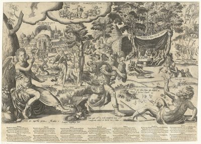 De brede en de smalle weg: allegorie op de menselijke levensloop door Frans Hogenberg