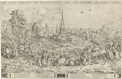 De strijd tussen carnaval en vasten door Frans Hogenberg