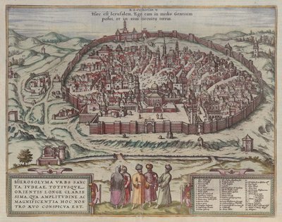 De Jeruzalem Kaart Uit: Jansson, Jan. Illustriorum Hispaniae urbium tabulae, Amsterdam, 1657 door Frans Hogenberg