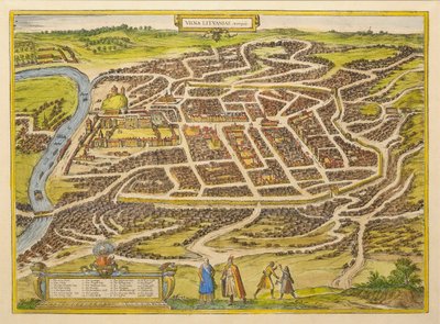 Vilnius uit Urbium praecipuarum mundi theatrum quintum door Georg Braun, 1580s door Frans Hogenberg
