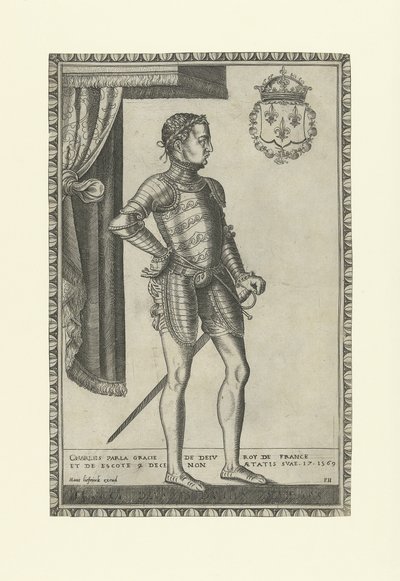 Portret van koning Karel IX van Frankrijk 1550-1574, 1560s door Frans Huys