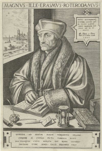 Portret van Desiderius Erasmus door Frans Huys