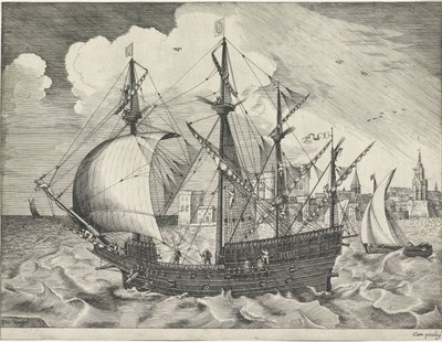 Viermaster verlaat de haven door Frans Huys