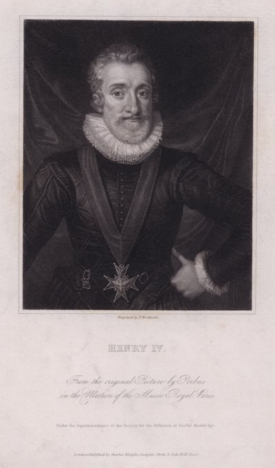 Hendrik IV, koning van Frankrijk (gravure) door Frans II (after) Pourbus