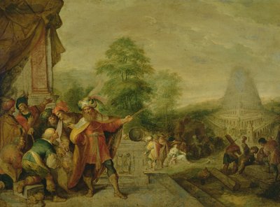 De Bouw van de Toren van Babel door Frans II Francken