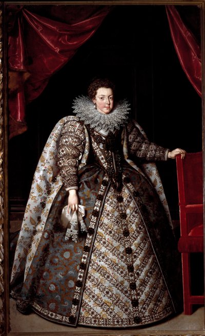 Portret van Elisabeth van Frankrijk (Elisabeth de Bourbon) door Frans II Pourbus