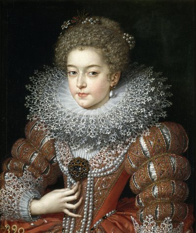Portret van koningin Elisabeth van Frankrijk (1602-1644), koningin-gemalin van Spanje door Frans II Pourbus