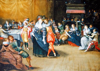 Een banketscène door Frans II the Younger (attr. to) Francken
