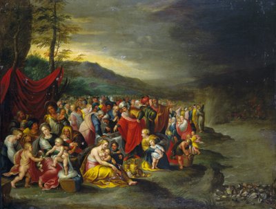 De doortocht door de Rode Zee - olieverf op koper uit de werkplaats van de Francken, Antwerpen door Frans II the Younger (workshop of) Francken