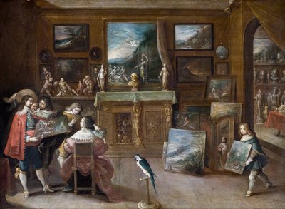 Een bezoek aan de kunsthandelaar door Frans II the Younger Francken